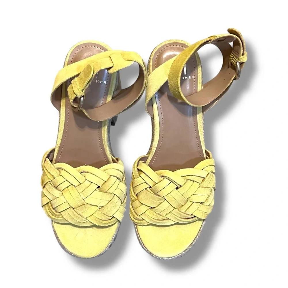 Marc Fisher Odilia Platform‎ Espadrille Sandals Yellow Suede Boho Festival 6M